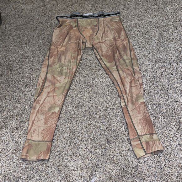 Under Armour Mens Shirt & Pants XL Compression Camo Realtree Coldgear Mock Neck - Picture 3 of 4